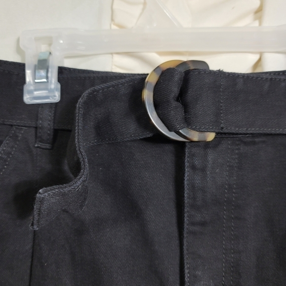 Free People Jade Rigid Denim Black Belted Mini Skirt 28 - Picture 4 of 9